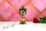 Shankh , Chakra Brass Diya Antique Finish for Pooja, Temple